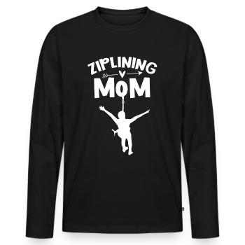 Ziplining Mama Sport Zipline Sprüche Seilrutsche - Männer Premium Bio Langarmshirt - Schwarz - Vorne - Nico (187cm)
