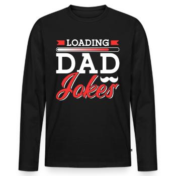 Dad Joke Papa Joke Jokes Father - Men's Premium Organic Long Sleeve Shirt - black - Front - Nico (187cm)