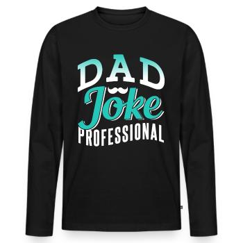 Papa Joke Dad Joke Father Jokes - Men's Premium Organic Long Sleeve Shirt - black - Front - Nico (187cm)