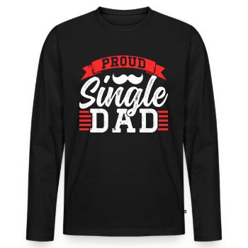 Proud Single Parent Single Parent Single Parent - Men's Premium Organic Long Sleeve Shirt - black - Front - Nico (187cm)