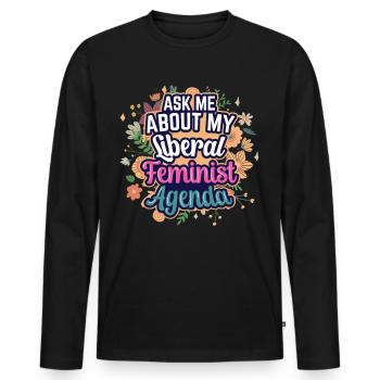 Agenda féministe libéral Féminisme Féministe - T-shirt manches longues Premium bio Homme - noir - Devant - Nico (187cm)