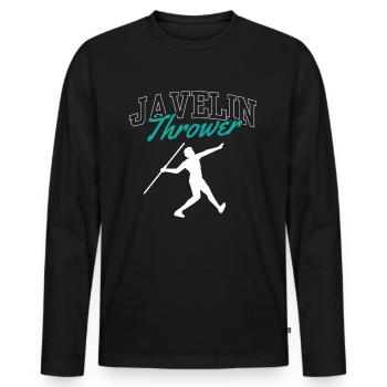 Lancer du javelot Lancer du javelot Lancer du javelot - T-shirt manches longues Premium bio Homme - noir - Devant - Nico (187cm)