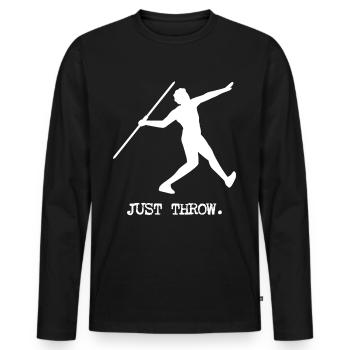 Il suffit de lancer le javelot lancer du javelot lancer du javelot lancer du javelot - T-shirt manches longues Premium bio Homme - noir - Devant - Nico (187cm)