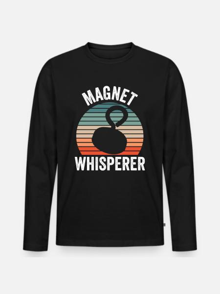 Magnet Flüsterer Magnetfischer Magnetfischen - Männer Premium Bio Langarmshirt - Schwarz