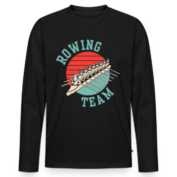 Équipe d’aviron Aviron Aviron Bateau Aviron Aviron - T-shirt manches longues Premium bio Homme - noir - Devant - Nico (187cm)