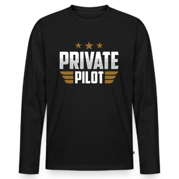 Jet de pilote privé Avion léger Petit avion - T-shirt manches longues Premium bio Homme - noir - Devant - Nico (187cm)