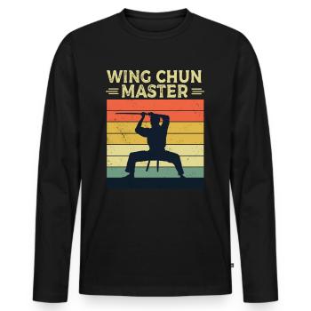 Wing Chun Master Martial Arts Martial Arts Trainer - Men's Premium Organic Long Sleeve Shirt - black - Front - Nico (187cm)