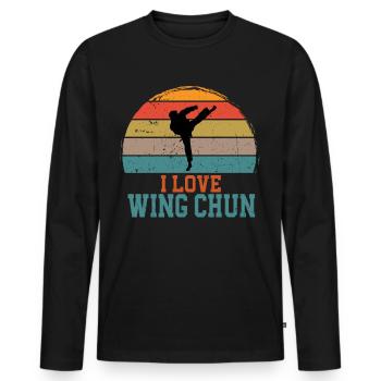 Ich Liebe Wing Chun Kampfsport Trainer Kampfkunst - Männer Premium Bio Langarmshirt - Schwarz - Vorne - Nico (187cm)