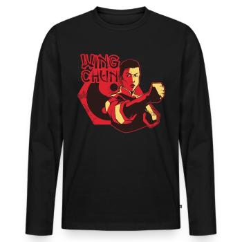 Wing Chun Training Martial Arts Trainer Martial Arts - Men's Premium Organic Long Sleeve Shirt - black - Front - Nico (187cm)