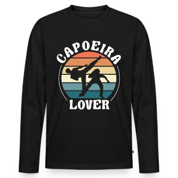 Capoeira Liebhaber Hobby Kampfsport Brasilianisch - Männer Premium Bio Langarmshirt - Schwarz - Vorne - Nico (187cm)