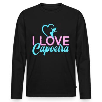 Ich Liebe Capoeira Hobby Brasilianisch Kampfsport - Männer Premium Bio Langarmshirt - Schwarz - Vorne - Nico (187cm)
