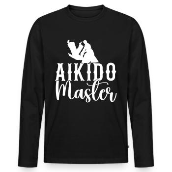 Aikido Maître Combattant Arts Martiaux Arts Martiaux Arts Martiaux - T-shirt manches longues Premium bio Homme - noir - Devant - Nico (187cm)