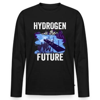 L’hydrogène est l’élément d’avenir hydrogène - T-shirt manches longues Premium bio Homme - noir - Devant - Nico (187cm)