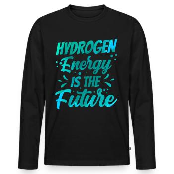 L’énergie de l’hydrogène est l’avenir de l’hydrogène - T-shirt manches longues Premium bio Homme - noir - Devant - Nico (187cm)