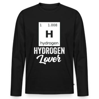 Hydrogen Lover Element Énergie hydrogène - T-shirt manches longues Premium bio Homme - noir - Devant - Nico (187cm)