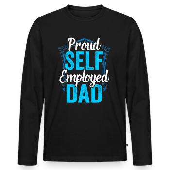 Fier Père travailleur autonome Travailleur autonome - T-shirt manches longues Premium bio Homme - noir - Devant - Nico (187cm)