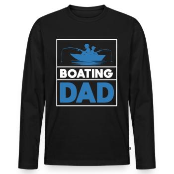 Boating Father Yacht Boat Boating - Men's Premium Organic Long Sleeve Shirt - black - Front - Nico (187cm)