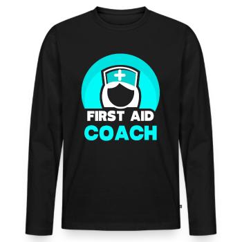 Erste Hilfe Trainer Lehrer Kurs Sofortmaßnahmen - Männer Premium Bio Langarmshirt - Schwarz - Vorne - Nico (187cm)