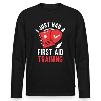 Ich Hatte Gerade Einen Erste Hilfe Kurs Lehrer - Männer Premium Bio Langarmshirt - Schwarz - Vorne - Nico (187cm)