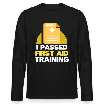 Ich Habe Einen Erste Hilfe Kurs Bestanden Lehrer - Männer Premium Bio Langarmshirt - Schwarz - Vorne - Nico (187cm)