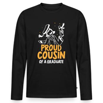 Fier cousin d’un diplômé diplômé - T-shirt manches longues Premium bio Homme - noir - Devant - Nico (187cm)