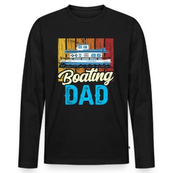 Boating Father Yacht Boat Boating - Men's Premium Organic Long Sleeve Shirt - black - Front - Nico (187cm)