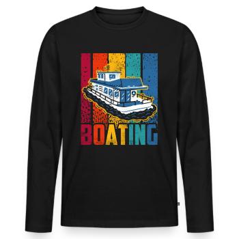 Boating Sailboat Boat Boat Yacht - Men's Premium Organic Long Sleeve Shirt - black - Front - Nico (187cm)
