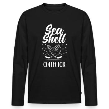 Shell Collector Shell Collector Collect shells - Men's Premium Organic Long Sleeve Shirt - black - Front - Nico (187cm)