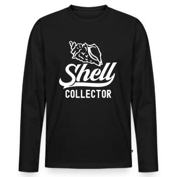 Shell Collector Shell Collector Collect shells - Men's Premium Organic Long Sleeve Shirt - black - Front - Nico (187cm)