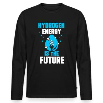 L’énergie de l’hydrogène est l’avenir de l’hydrogène - T-shirt manches longues Premium bio Homme - noir - Devant - Nico (187cm)