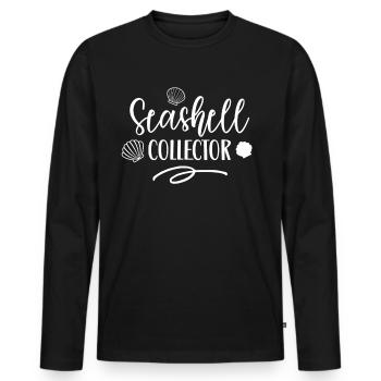 Shell Collector Shell Collector Shells Collecting - Men's Premium Organic Long Sleeve Shirt - black - Front - Nico (187cm)