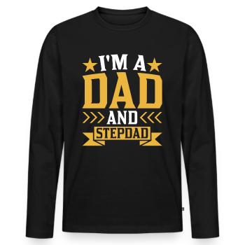 Je suis père et beau-père beau-père - T-shirt manches longues Premium bio Homme - noir - Devant - Nico (187cm)