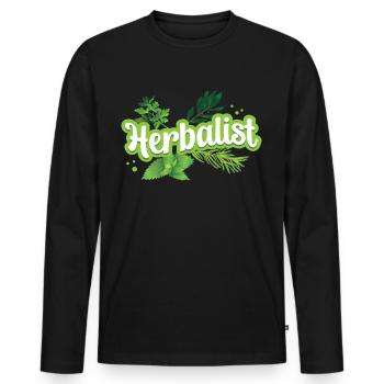 Herboriste Herb Herb Herb Herb Garden - T-shirt manches longues Premium bio Homme - noir - Devant - Nico (187cm)