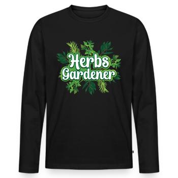 Herb Gardener Herbalisme Herb Garden Herb Herb - T-shirt manches longues Premium bio Homme - noir - Devant - Nico (187cm)