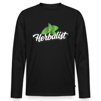 Herb Collector Herb Garden Herbes aromatiques - T-shirt manches longues Premium bio Homme - noir - Devant - Nico (187cm)
