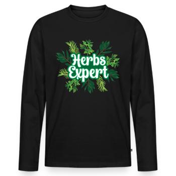 Herb Expert Herb Herb Garden - T-shirt manches longues Premium bio Homme - noir - Devant - Nico (187cm)