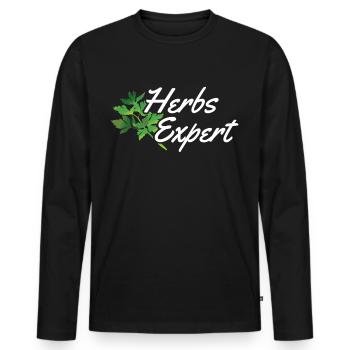 Herb Expert Herb Herb Garden - T-shirt manches longues Premium bio Homme - noir - Devant - Nico (187cm)