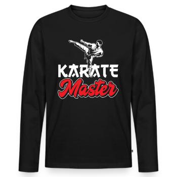 Karate Master Martial Arts Martial Arts Fighter - Men's Premium Organic Long Sleeve Shirt - black - Front - Nico (187cm)