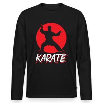 Karate Kämpfer Kampfkunst Kampfsport Sprüche - Männer Premium Bio Langarmshirt - Schwarz - Vorne - Nico (187cm)