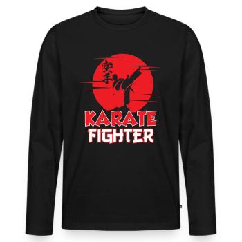 Karate Fighter Sayings Martial Arts Martial Arts - Men's Premium Organic Long Sleeve Shirt - black - Front - Nico (187cm)