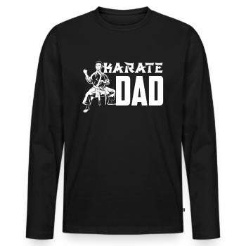 Karate Father Martial Arts Martial Arts Fighter - Men's Premium Organic Long Sleeve Shirt - black - Front - Nico (187cm)
