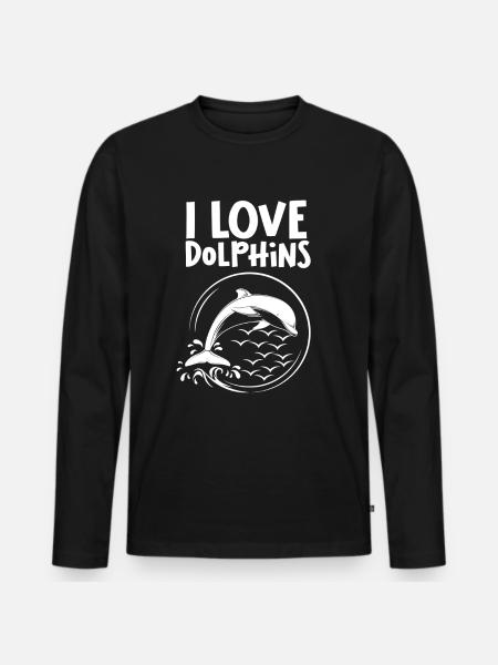 I love dolphins dolphin - Men's Premium Organic Long Sleeve Shirt - black