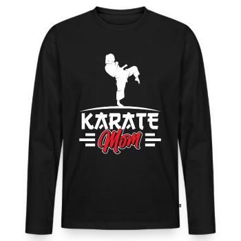 Karaté Mère Arts Martiaux Combattant d’Arts Martiaux - T-shirt manches longues Premium bio Homme - noir - Devant - Nico (187cm)