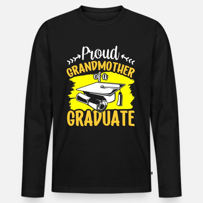 Stolze Großmutter Eines Absolventen Absolvent - Männer Premium Bio Langarmshirt - Schwarz