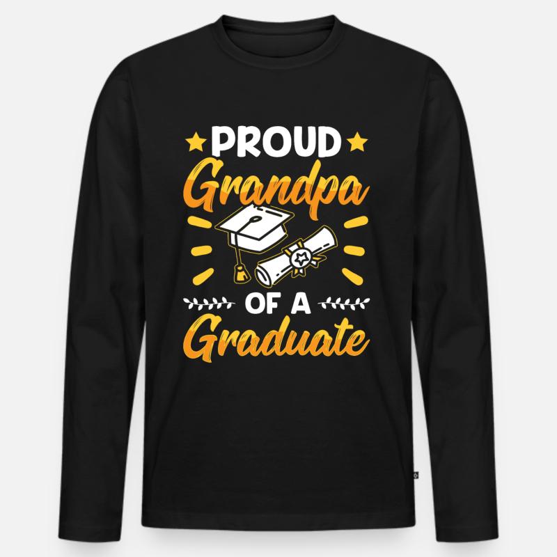 Stolzer Großvater Eines Absolventen Absolvent - Männer Premium Bio Langarmshirt - Schwarz