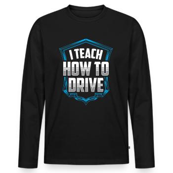 I Bring Driving At Driving Instructor Driving School - Men's Premium Organic Long Sleeve Shirt - black - Front - Nico (187cm)