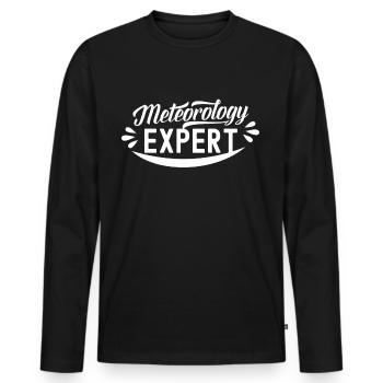 Expert en météorologie Météorologue Météorologue - T-shirt manches longues Premium bio Homme - noir - Devant - Nico (187cm)