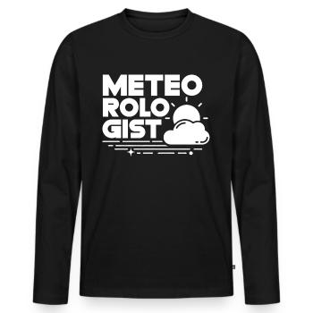 Météorologue Météorologie Profession de météorologue - T-shirt manches longues Premium bio Homme - noir - Devant - Nico (187cm)