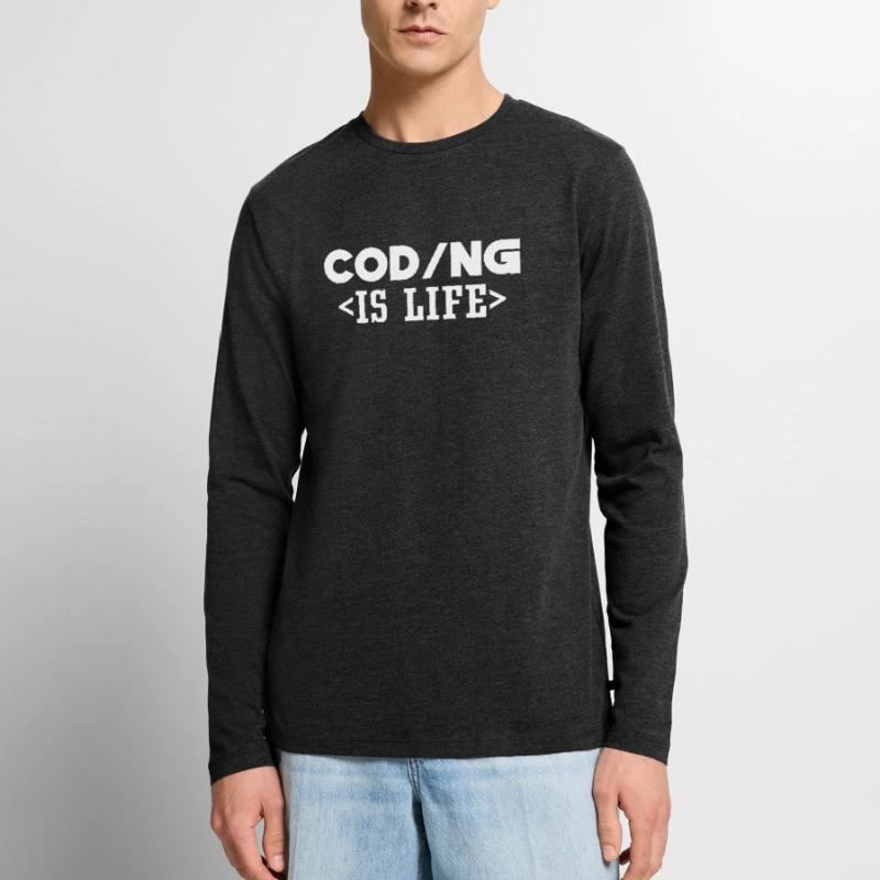 Coding Is Life Code Programmer Coder Men's Premium Organic Long Sleeve Shirt