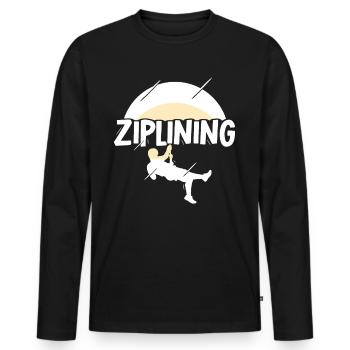 Ziplining Sprüche Seilrutsche Zipline Sport - Männer Premium Bio Langarmshirt - Schwarz - Vorne - Nico (187cm)